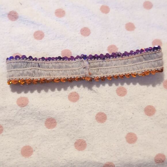 Orange Silver Purple Sequence Headband - Picture 5 of 6